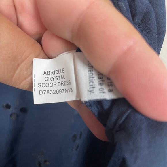 Diane Von Furstenberg 2 Abrielle Crystal Scoop Dress Mini Navy Silk Sleeveless - Picture 9 of 14